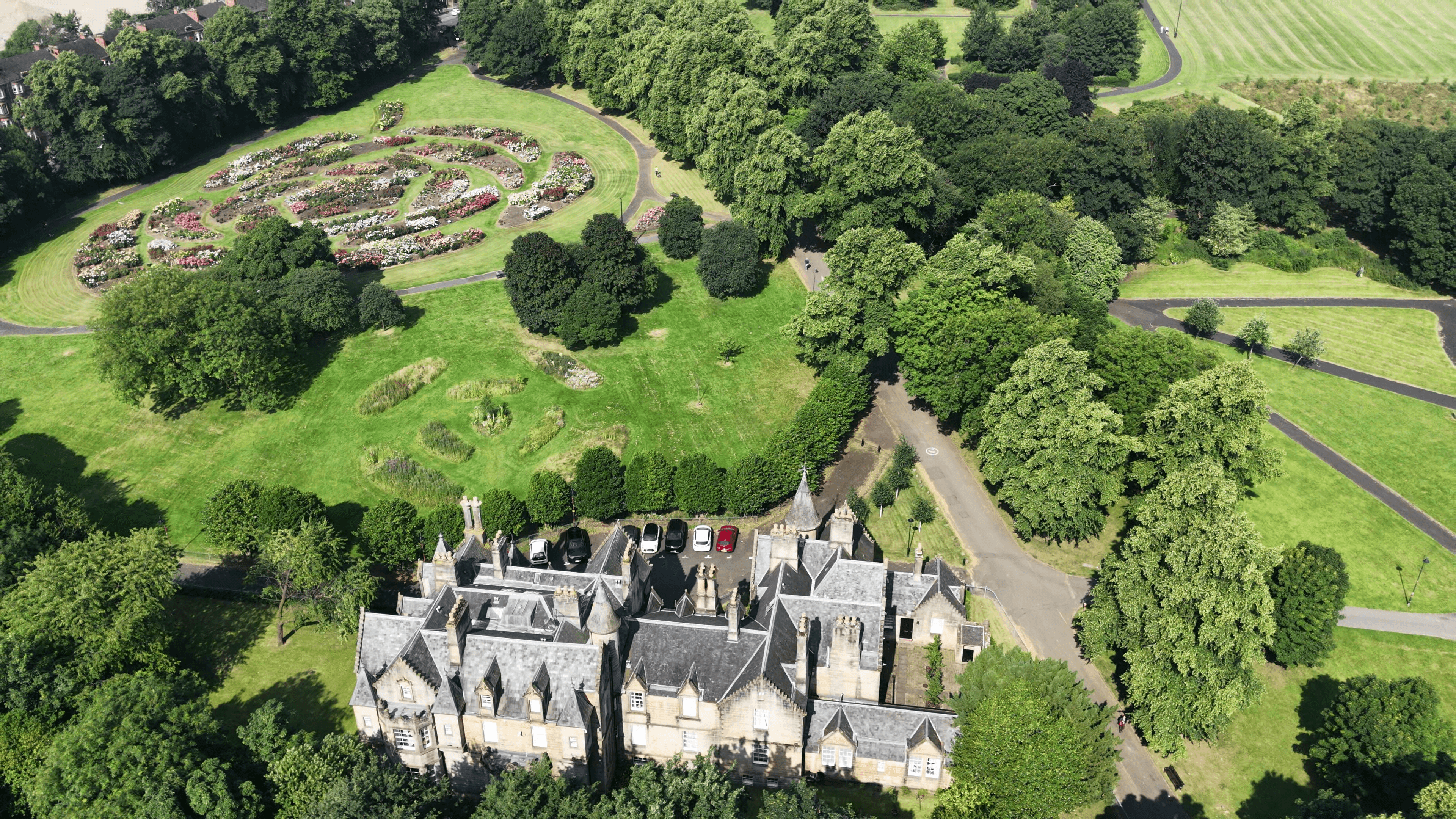 Tollcross Park Drone Image 2026 summer