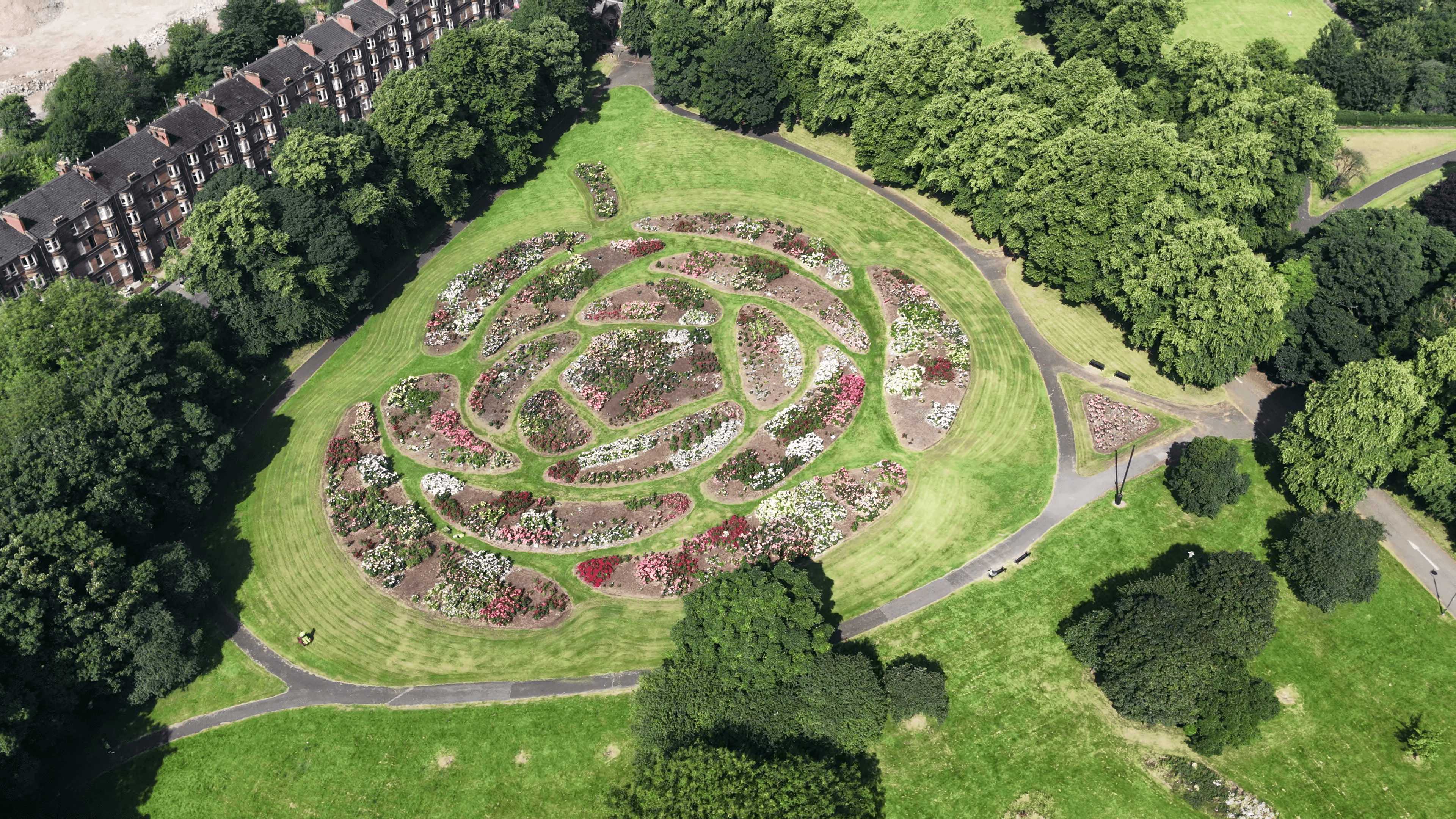 Tollcross Park Drone Image 2026 summer