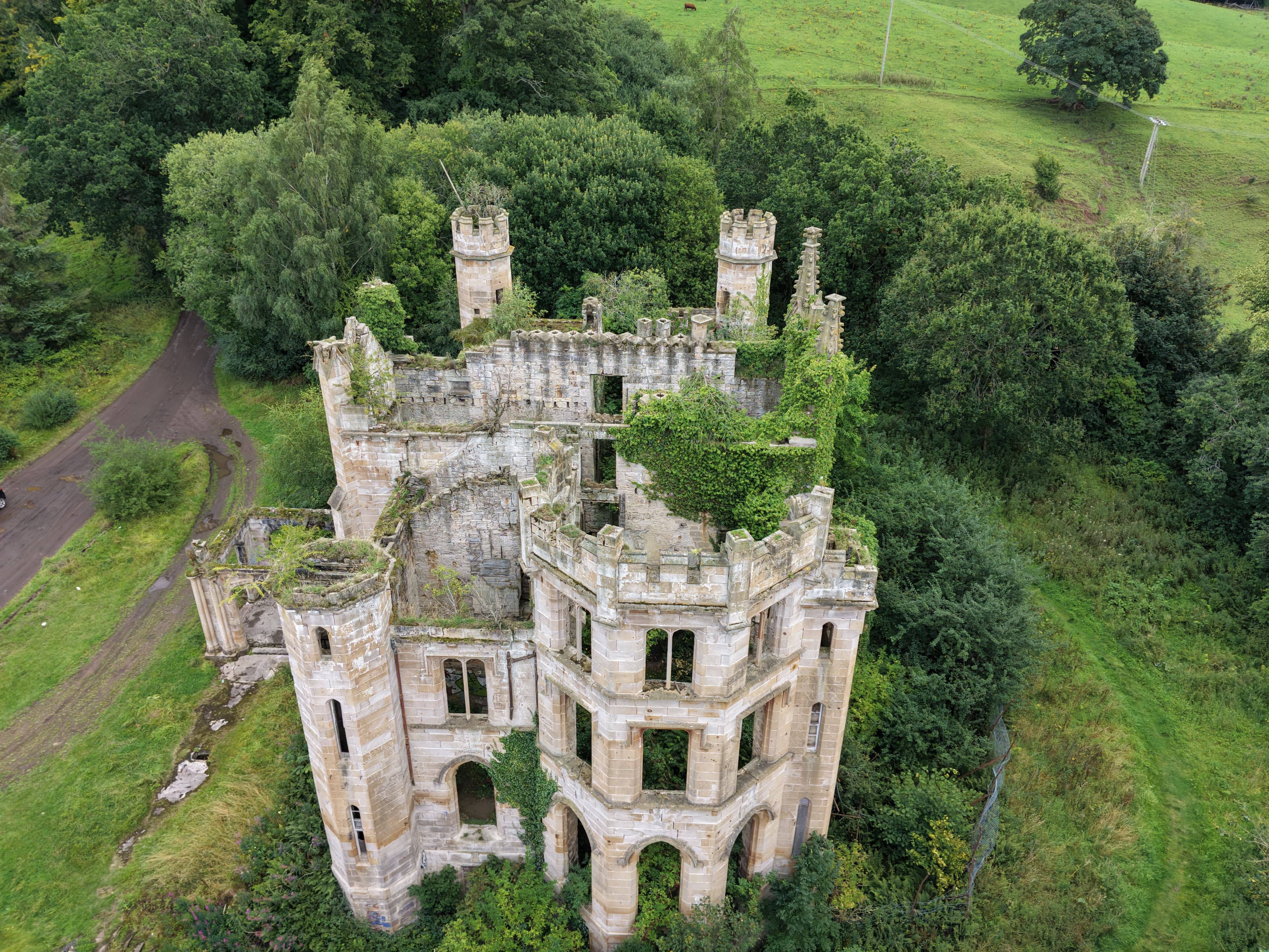Cambusnethan Priory drone image 2026